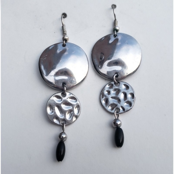 Pierced Earrings in Bright Silver Tone - Picture 3 of 3